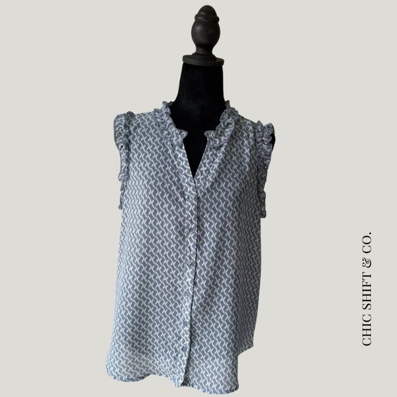 Pleione | Zigzag Sleeveless Blouse | L - Picture 1 of 5